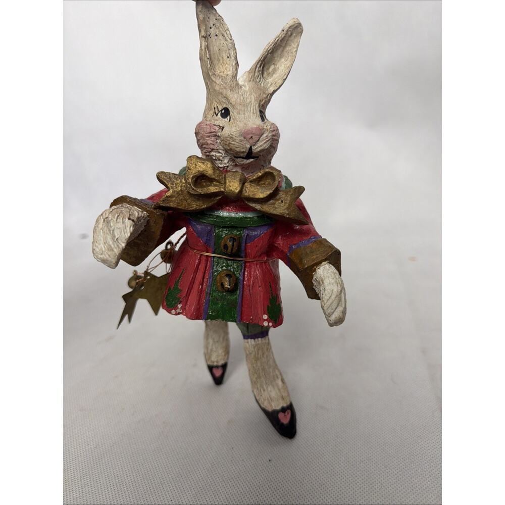 House of Hatten White Rabbit Reach for the Stars Large Christmas Ornament